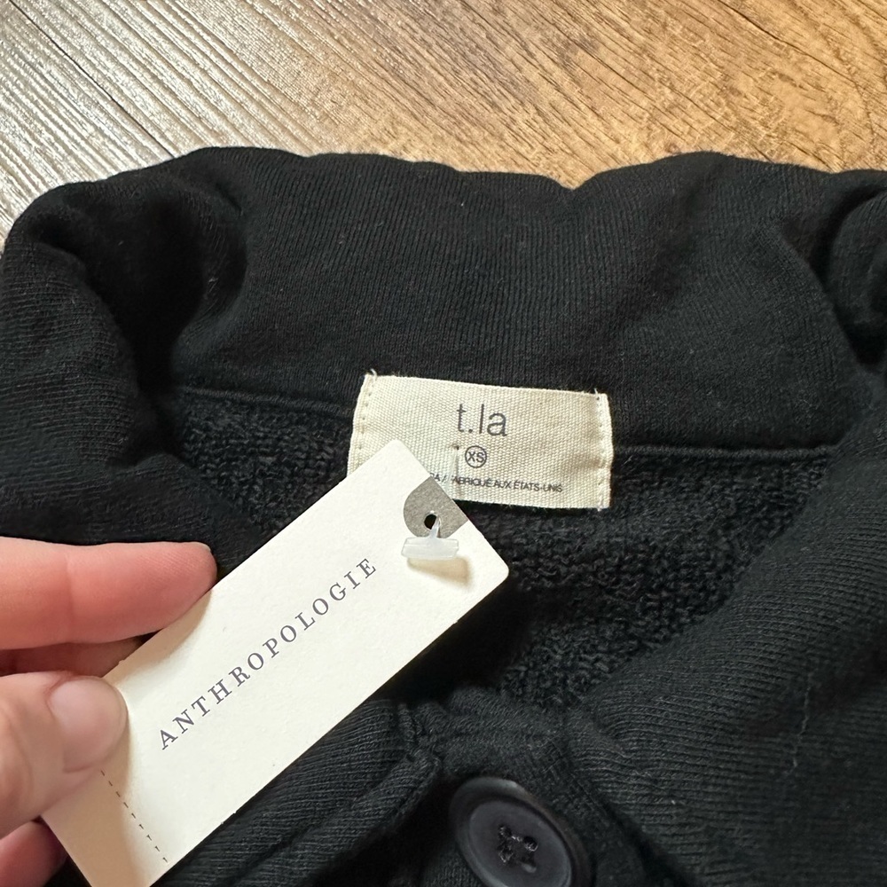 ANTHROPOLOGIE Black Eamon Shirt Jacket - Picture 3 of 4